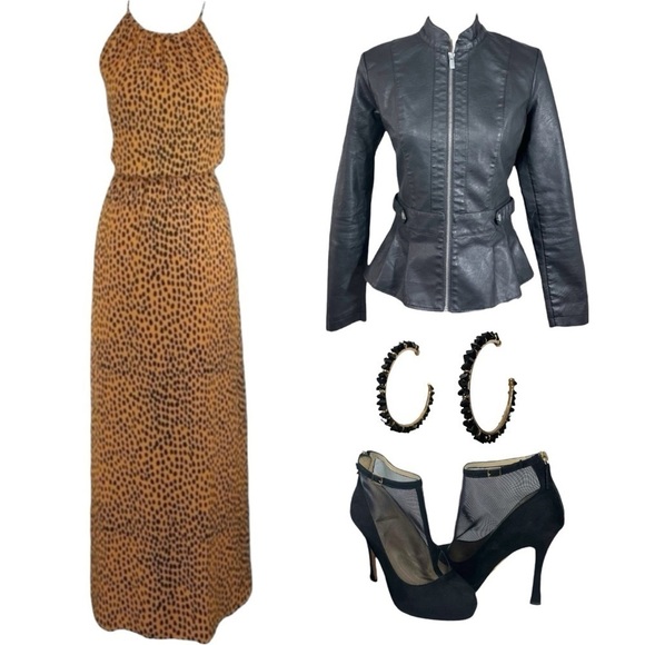 J Crew Animal Print High Neck Maxi Dress NWT sz 4 - Picture 12 of 14